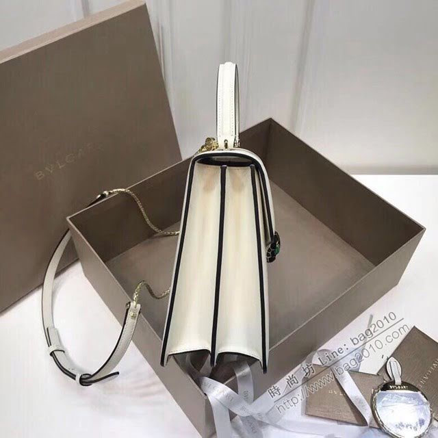 Bvlgari女包 寶格麗爆款大號雙層蛇頭包 B38629 進口頂級Box皮 Bvlgari女士手提肩背包  fyd1508